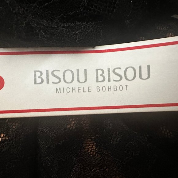 NWT Bisou Bisou Women`s Black Lace Bodysuit Blouse Lace-up Back SEXY! Size L - Picture 14 of 14